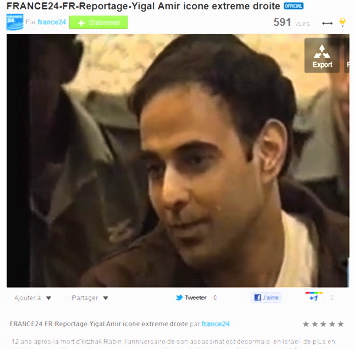 Yigal Amir dans un reportage diffusé sur la chaîne France24.